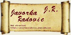 Javorka Radović vizit kartica